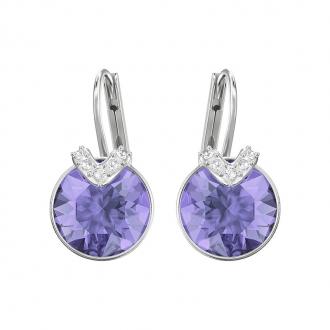 Boucles d'oreilles Swarovski Bella V argentées et cristal mauve 5389358