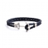 Bracelet Homme Carador Cuir bleu et acier KMA0474