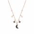 Collier Femme Swarovski Duo Moon, noir plaqué or rose 5429737 Collier Femme Swarovski Duo Moon, noir plaqué or rose 5429737