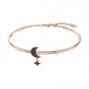 Bracelet jonc Swarovski Duo Moon medium plaqué or rose 5429729 Bracelet jonc Swarovski Duo Moon medium plaqué or rose 5429729