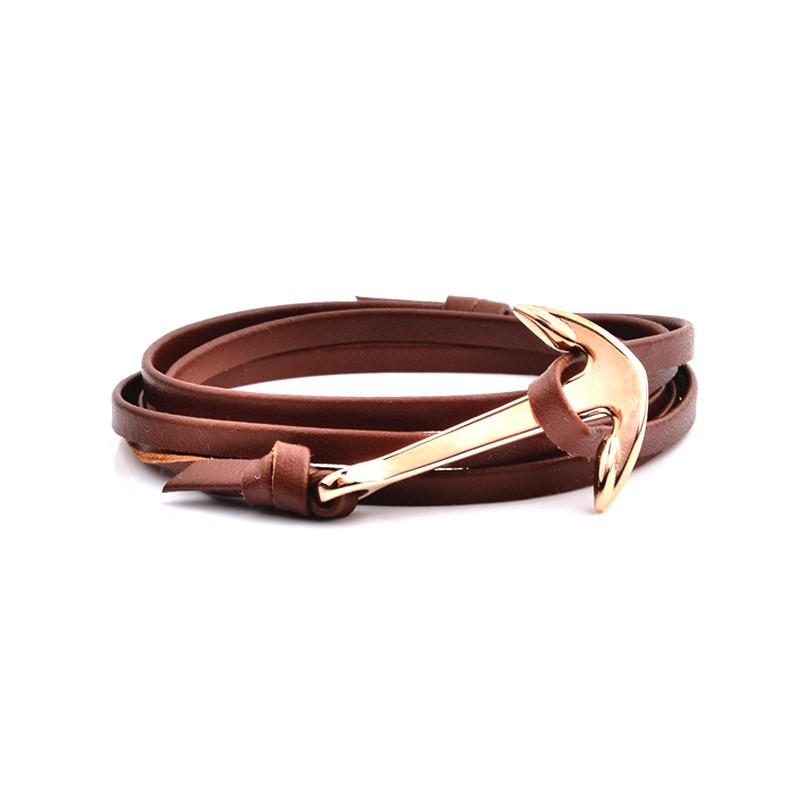 Bracelet Carador cuir avec ancre 