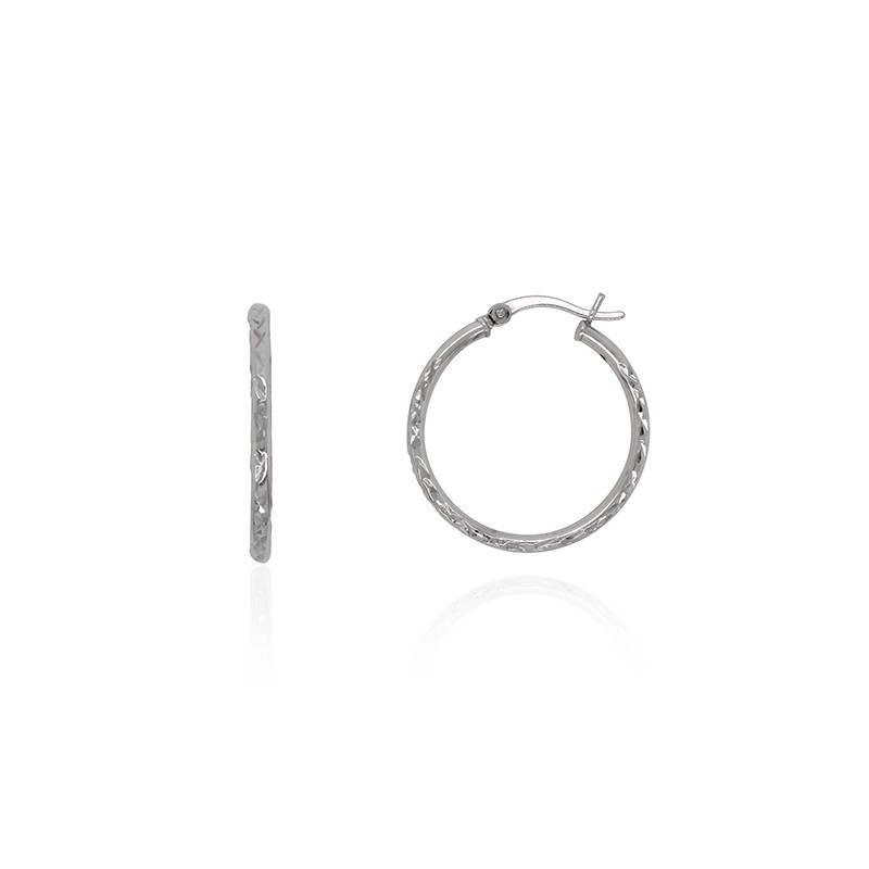 Boucles d'oreilles Femme Carador Créoles martelées  argent 925/000