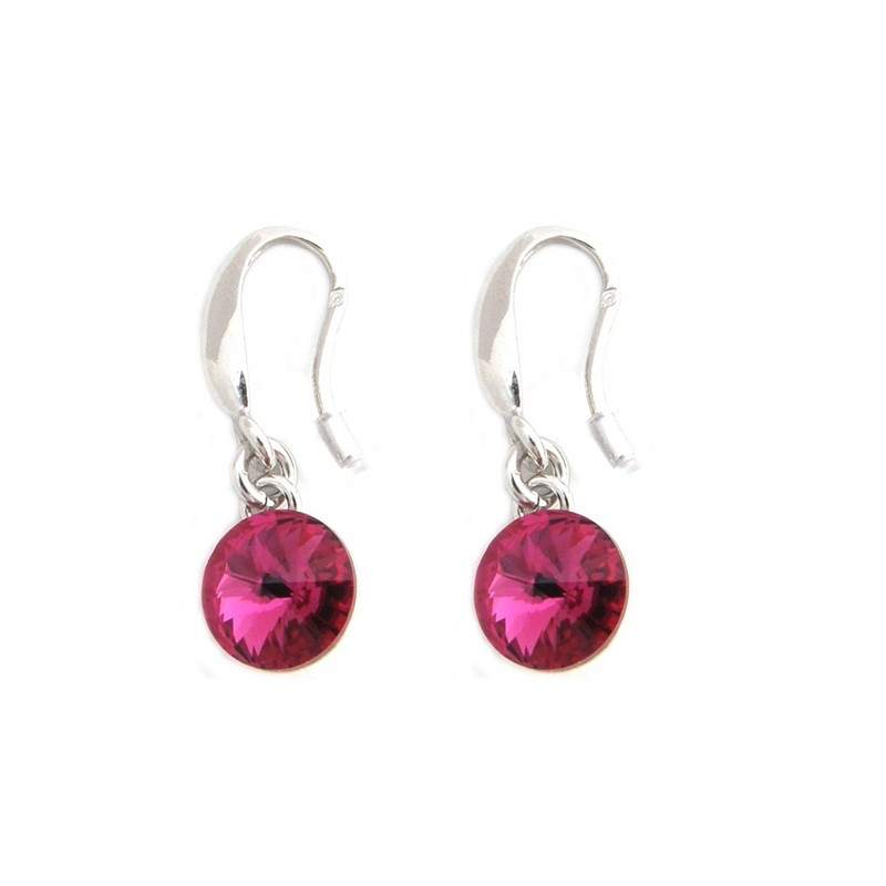 Boucles d'oreilles Indicolite Emily cristal Fuchsia BOCR-EMI-502