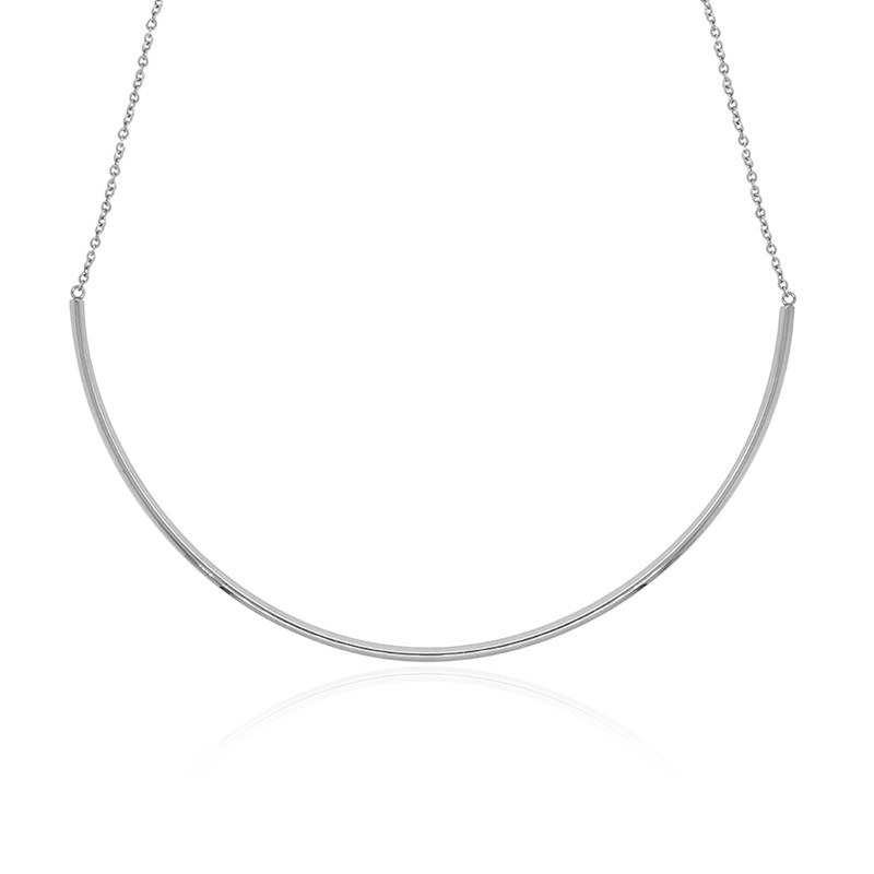 Collier semi rigide Carador en acier argenté LSN3623-N