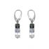 Boucles d'oreille Indicolite Pixel dormeuse 3 carre cristal Gris DO-3CARRE-SINI