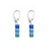 Boucles d'oreille Indicolite Pixel dormeuse 3 carre cristal Bleu DO-3CARRE-206