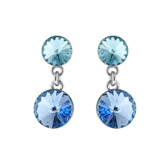 Boucle d'oreilles Indicolite Ronde cristal bleu BOPU-RICO2-211