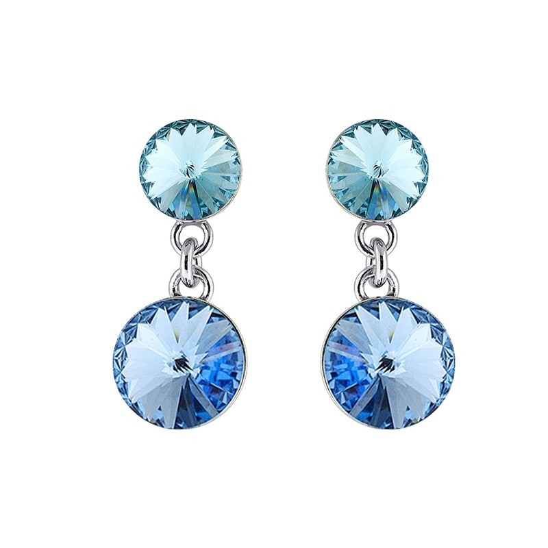 Boucle d'oreilles Indicolite Ronde cristal bleu BOPU-RICO2-211