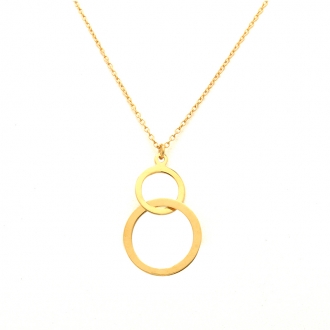 Collier Femme Carador minimaliste double cercles or 375/000