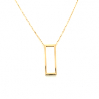 Collier Femme Carador minimaliste rectangle or 375/000