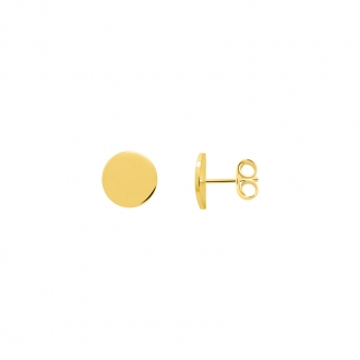 Boucles d'oreilles Femme Carador minimaliste disque or 375/000