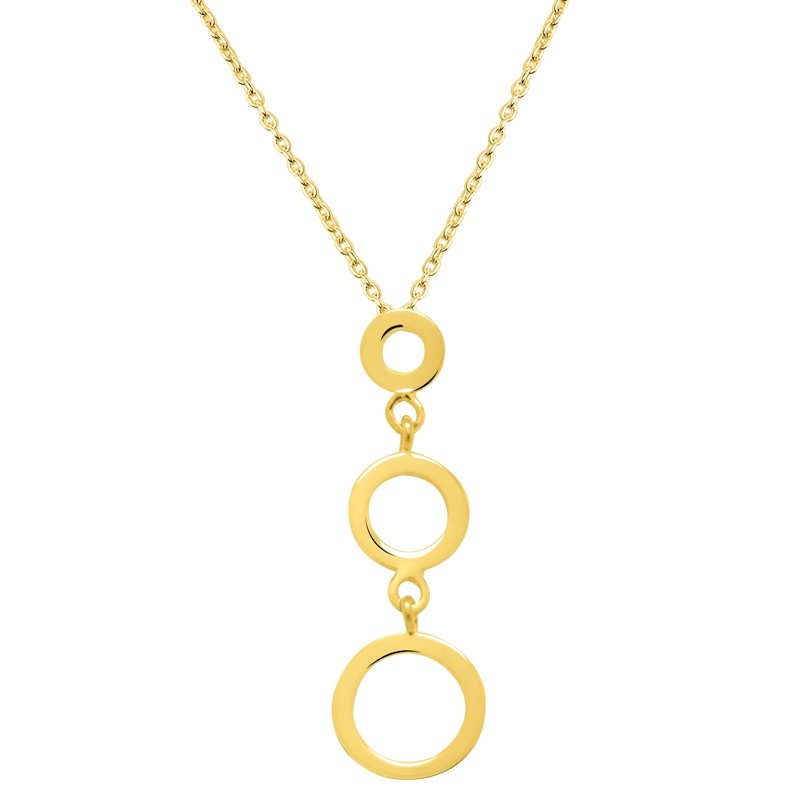 Collier Femme Carador minimaliste triple cercles or 375/000