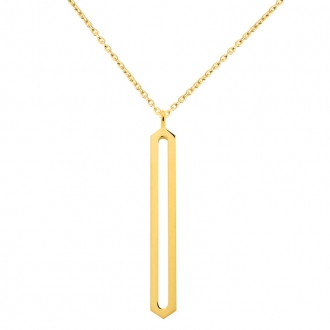 Collier Femme Carador minimaliste hexagne or 375/000