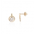 Boucles d'oreilles Carador minimaliste doubles cercles or 375/000 et oxydes de zirconium