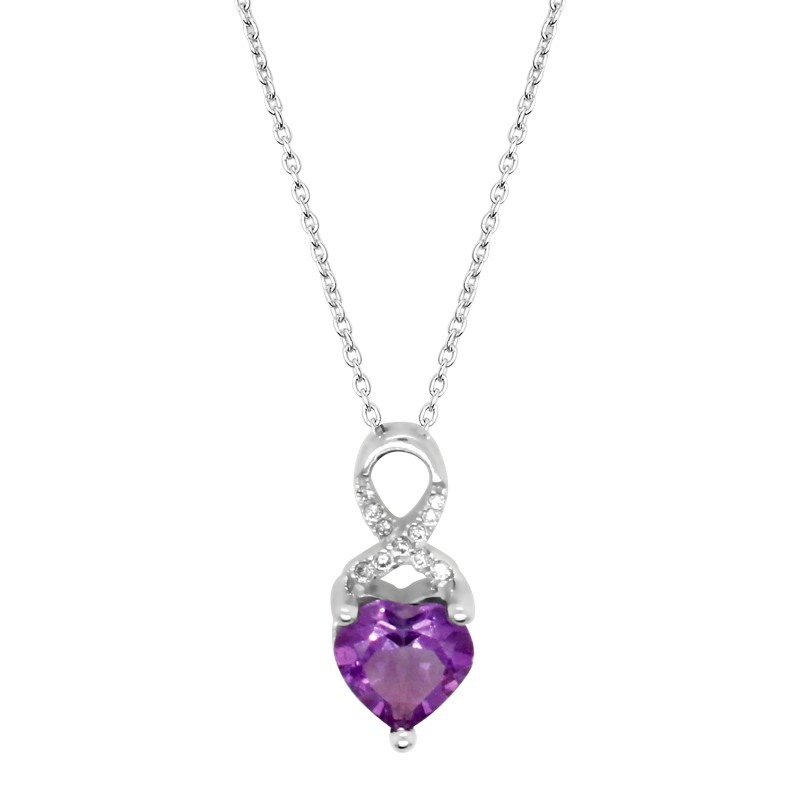 Collier Carador coeur violet