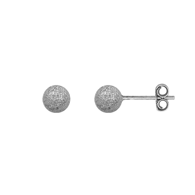 Boucles d'oreilles Carador boule glitter 6 mm en argent 925/000