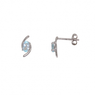 Boucles d'oreilles Carador pierre bleu clair