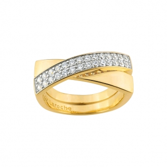 Bague Femme Guy Laroche croisée plaqué or et oxydes de zirconium S22.05102