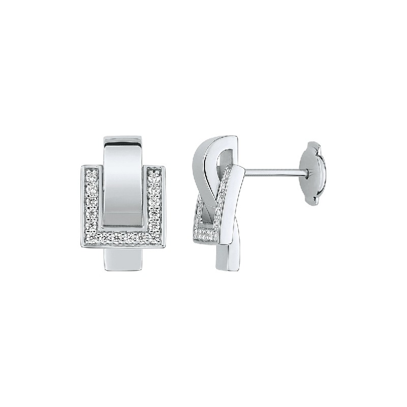 Boucles d'oreiles Guy Laroche ceinturon argent 925/000 et oxydes S22.25201