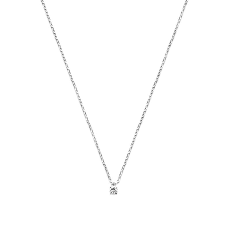 Collier Carador classique en argent 925/000 et oxyde de zirconium 3 mm