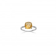Bague Carador Argent 925/000e pierre facettée citrine Bague Carador Argent 925/000e pierre facettée citrine