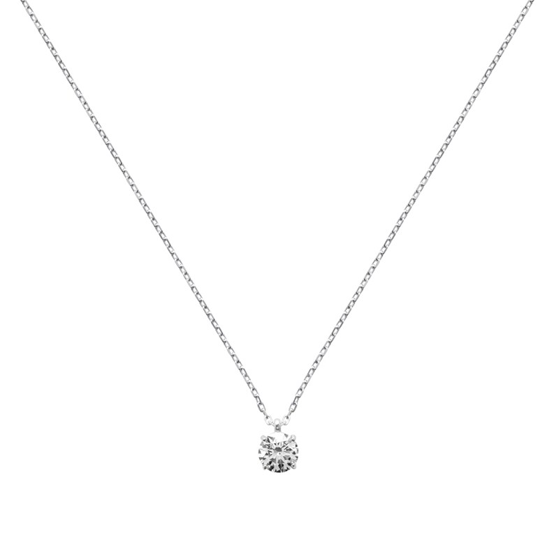 Collier Carador classique en argent 925/000 et oxyde de zirconium 6 mm