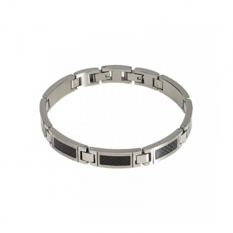 Bracelet Phebus acier gris et noir