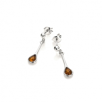 Boucles d'oreilles Carador argent 925/000 goutte d'eau ambre