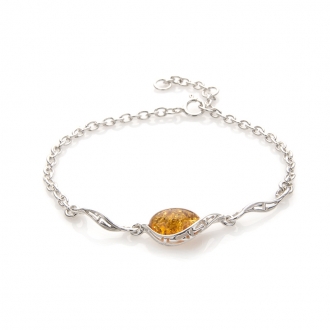 Bracelet Carador argent 925/000 pierre précieuse ambre 