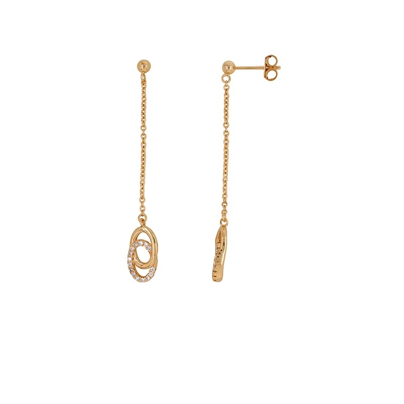 Boucles d'oreilles Carador plaqué or Fantaisies 22EU0341CZ