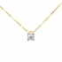 Collier solitaire Or jaune 375/000 et diamant serti quatre griffes en pendentif 