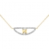 Collier Carador collection trendy demi-lune  zircons et or jaune 375/000