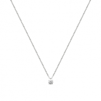 Collier Carador classique en argent 925/000 et oxyde de zirconium 4 mm