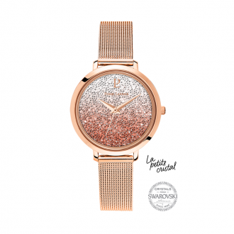 Montre Pierre Lannier La Petite Cristal dorée rose 108G958