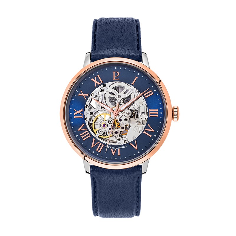 Montre Pierre Lannier Automatic cuir bleu 323B166