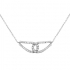 Collier Carador collection trendy demi-lune  or banc 375/000 et zircons