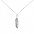 Collier Carador collection trendy plume or banc 375/000 et zircons