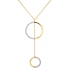 Collier Carador collection grapique cercles suspendus or jaune 375/000 et zircons