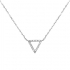 Collier Carador collection graphique triangle or blanc 375/000 et zircons