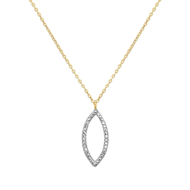 Collier Carador collection trendy pétale zircons en or jaune 375/000