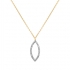 Collier Carador collection trendy pétale zircons en or jaune 375/000