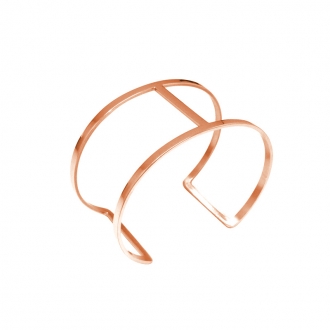 Bracelet Amporelle jonc double minimaliste en acier doré rose