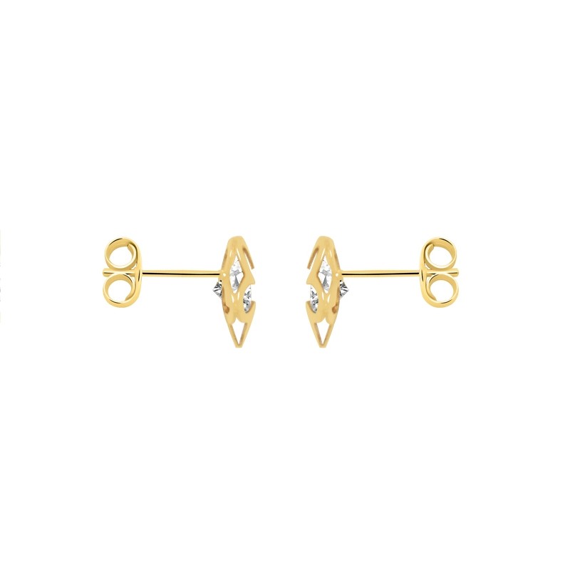 Boucles d'oreilles Carador or 375/000 forme fleur 