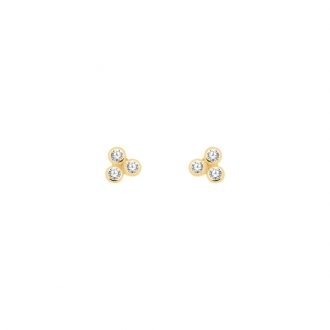 Boucles d'oreilles Carador or 375/000 trois sphères