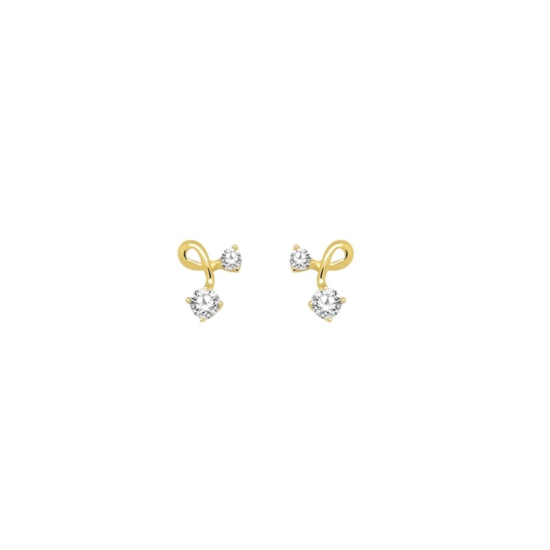 Boucles d'oreilles Carador or 375/000 et oxyde de zirconium