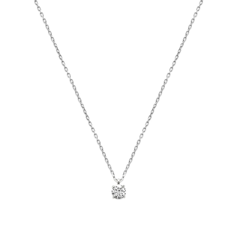 Collier Carador classique en argent 925/000 et oxyde de zirconium 5 mm