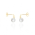 Boucles d'oreilles Carador or 375/000 perle et oxyde de zirconium