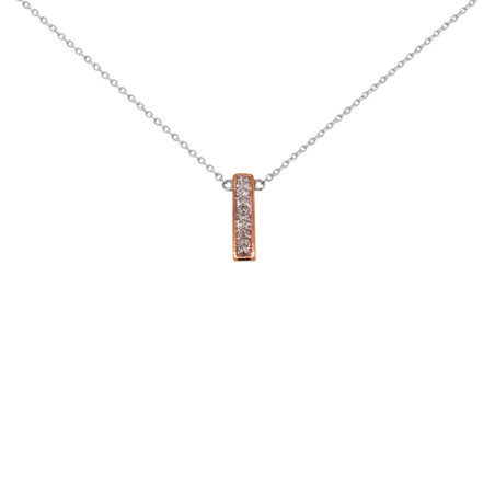 Collier Atelier 17 barette or 375/000 bicolore et diamant
