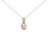 Collier Carador huit or blanc et rose 375/000 et diamant