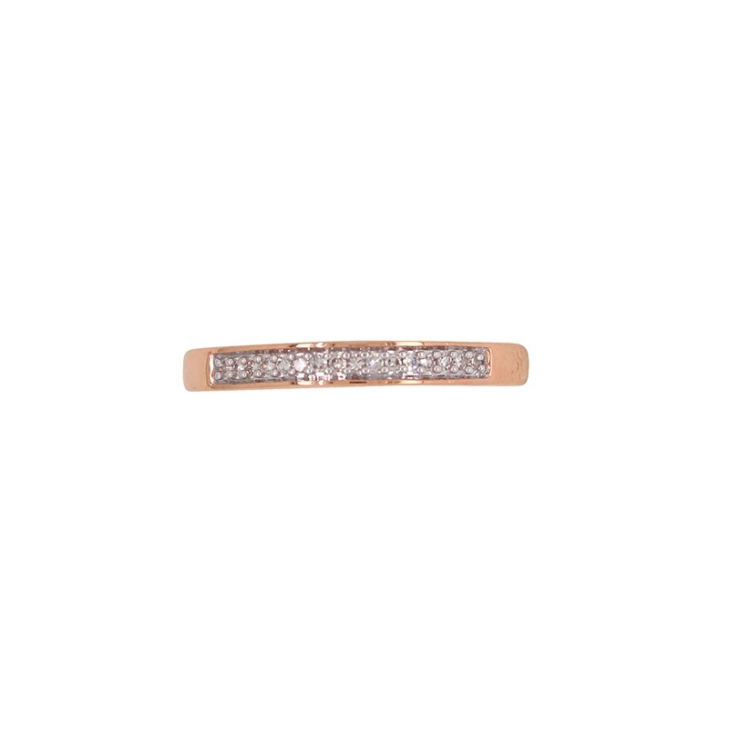 Bague Atelier 17 type alliance or rose 375/000 et diamants